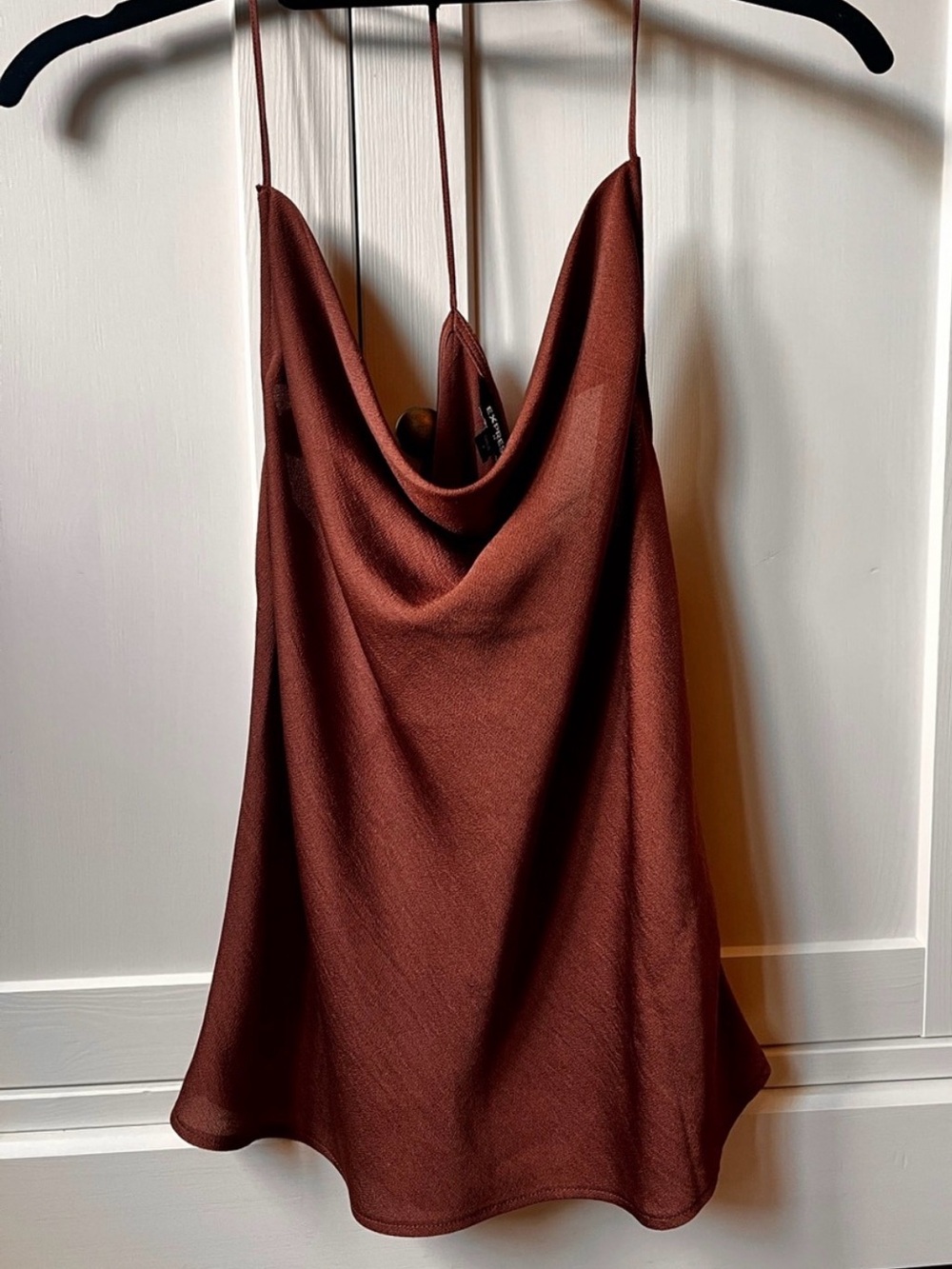 Express Satin Cowl Neck Camisole Brown copper s
